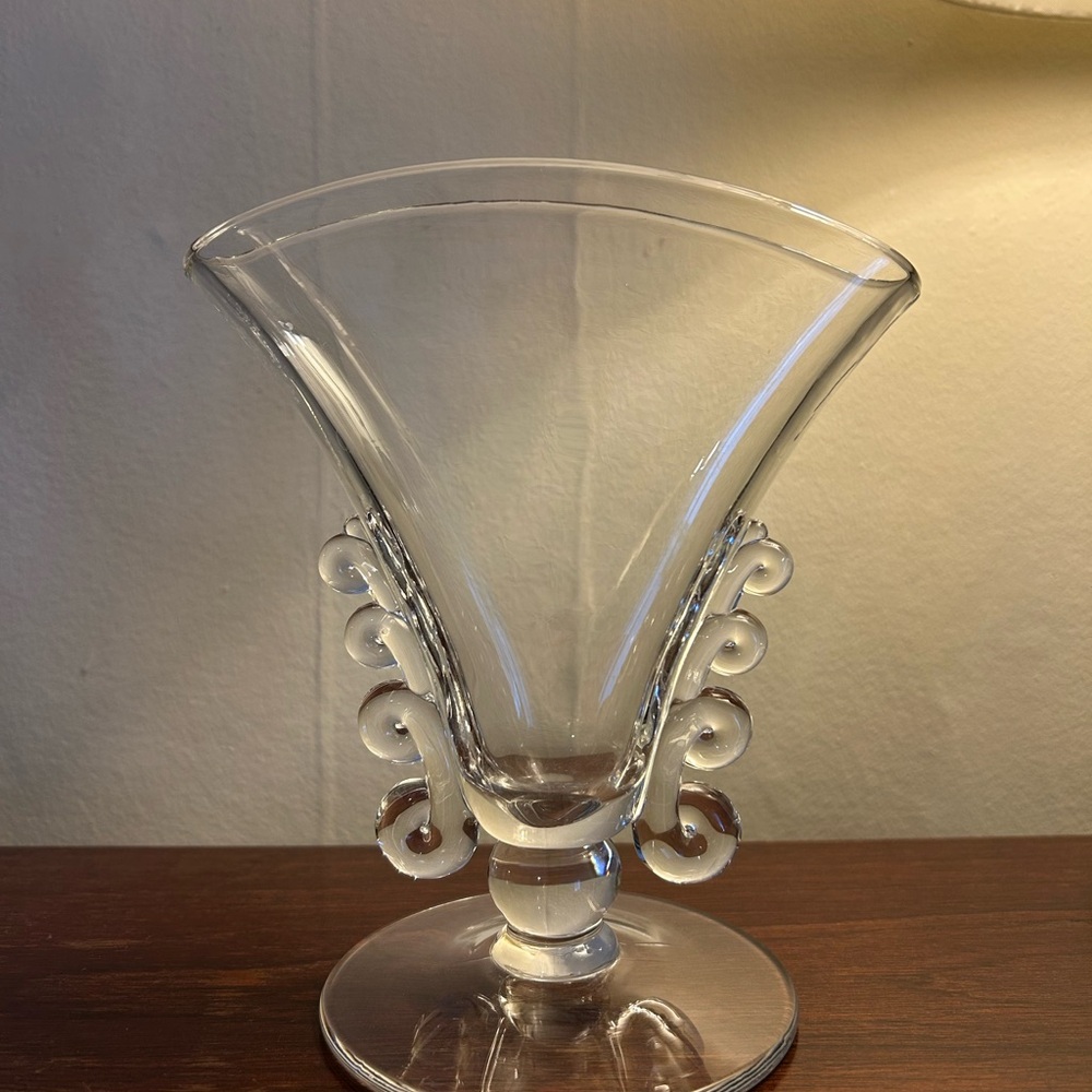 Vintage Glass Fan Vase